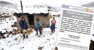 Cusco es declarada en emergencia por dos meses a causa de las lluvias y heladas