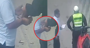 Moche: Policía de tránsito es captado recibiendo coima por parte de un conductor