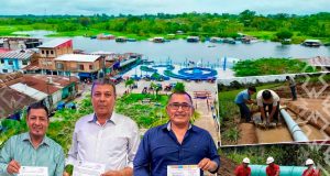 GOBERNADOR DR. RENÉ CHÁVEZ FIRMA CONVENIO PARA CONSTRUCCIÓN DE SISTEMA DE AGUA Y DESAGÜE EN CABALLO COCHA