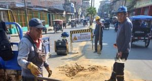 Maynas atendió de manera inmediata el hundimiento de la vía en la cuadra 15 de la Av. Elías Aguirre