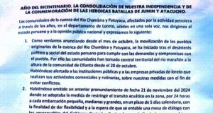EXIGEN ATENCIÓN DEL ESTADO Y DENUNCIAN A APU ALFONSO LÓPEZ