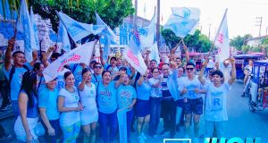 Exitosa Activación Celeste de Candidatos de Renovación Popular en Calle Alzamora y Mariscal Cáceres