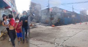 Ayacucho: Encapuchados se enfrentan a la Policía para impedir desalojo de comerciantes