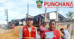 MUNICIPALIDAD DISTRITAL DE PUNCHANA CONTINÚA MEJORANDO LAS CALLES AFECTADAS POR LA CRECIENTE