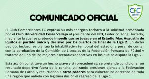 COMERCIANTES FC RECHAZA INTENTO DE IMPEDIR QUE JUEGUE EN EL MAX AUGUSTÍN