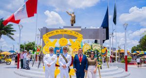 ALCALDE OLMEX ESCALANTE PARTICIPA EN CEREMONIA Y DESFILE POR EL 204° ANIVERSARIO DE LA MARINA DE GUERRA DEL PERÚ Y 146° ANIVERSARIO DEL COMBATE NAVAL DE ANGAMOS