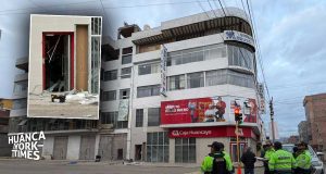 Detonan nitrógeno para robar cajero automático de Caja Huancayo pero no logran llevarse el dinero