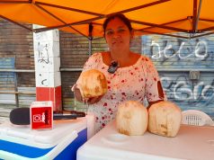 SOSTIENE A SU FAMILIA VENDIENDO COCO Y CURICHIS