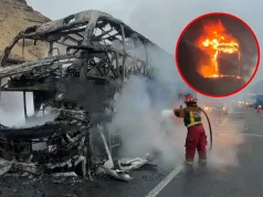 Bus de Jacksa se incendia en la Panamericana Sur: más de 50 pasajeros salvan de morir en ruta hacia Ica