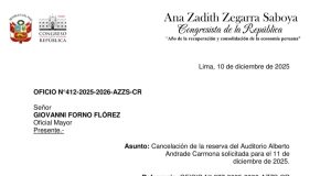 TÍO VLADI CANCELÓ FORO EN CONGRESO SOBRE IQUITOS “POR TEMAS DE AGENDA Y PRIORIDAD”
