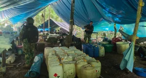 Operativo helitransportado incauta 95 kilos de cocaína y destruye un laboratorio en Yuyapichis