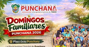 La Municipalidad Distrital de Punchana, bajo la gestión del alcalde Olmex Escalante Chota, inicia este domingo 1 de febrero, desde las 7:00 de la mañana, el programa “Domingos Familiares Punchana 2026” en la Plaza Grau.