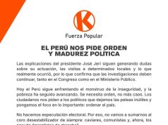 KEIKO CON FUERZA POPULAR SOSTIENE A JERÍ Y NIEGA CÁLCULO POLÍTICO: ¿USTED LE CREE?
