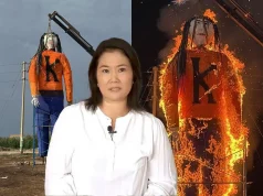 Ica: En Pisco iniciaron el 2026 con la quema de un muñeco gigante de Keiko Fujimori