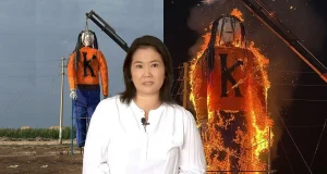 Ica: En Pisco iniciaron el 2026 con la quema de un muñeco gigante de Keiko Fujimori