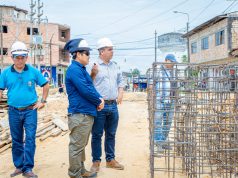 ALCALDE OLMEX ESCALANTE SUPERVISA IMPORTANTES OBRAS EN EL A.H. LA PAZ Y PASAJE 2