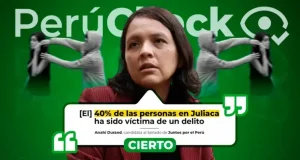 El 40% de personas en Juliaca sí ha sido víctima de algún delito, como afirmó la candidata al Senado Anahí Durand