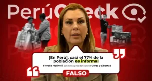 La informalidad en el Perú no es de 77%, como afirmó la candidata Fiorella Molinelli