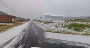Intensa granizada cubre carreteras en Zepita y genera alerta por riesgo de accidentes