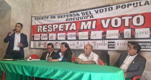 Frente de Defensa del Voto Popular en Arequipa: «No hay pruebas de fraude» y advierte que acusaciones atentan contra democracia