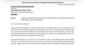 BELLIDO SOLICITA INDULTO PRESIDENCIAL PARA PEDRO CASTILLO