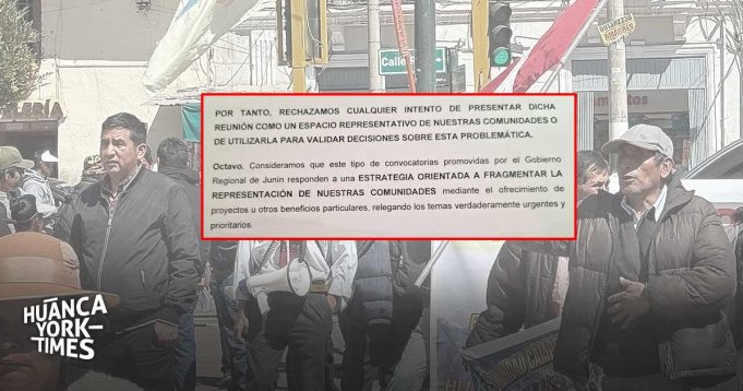 Junín: Comunidades del Yuracyacu acusan al Gobierno Regional de intentar dividir su representación