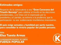 FUERZA POPULAR PIDE SUSPENDER CARAVANAS PERO OLMEX NO HACE CASO