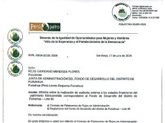 PERÚPETRO AUDITARÁ EL FONDO DE DESARROLLO DEL PUINAHUA