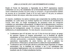 RECTOR ES RESPONSABLE POR PROTESTAS EN LA UNU