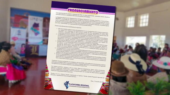 Mujeres originarias de Puno rechazan acusaciones de adoctrinamiento y manipulación
